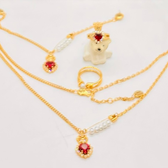 Brand new, Juicy Couture Royal Siam Necklace, Bracelet, Ring Size 7, Set 3 - Picture 2 of 11